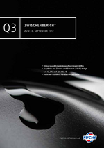 Cover des Zwischenberichtes Q3 2012 der FUCHS PETROLUB SE
