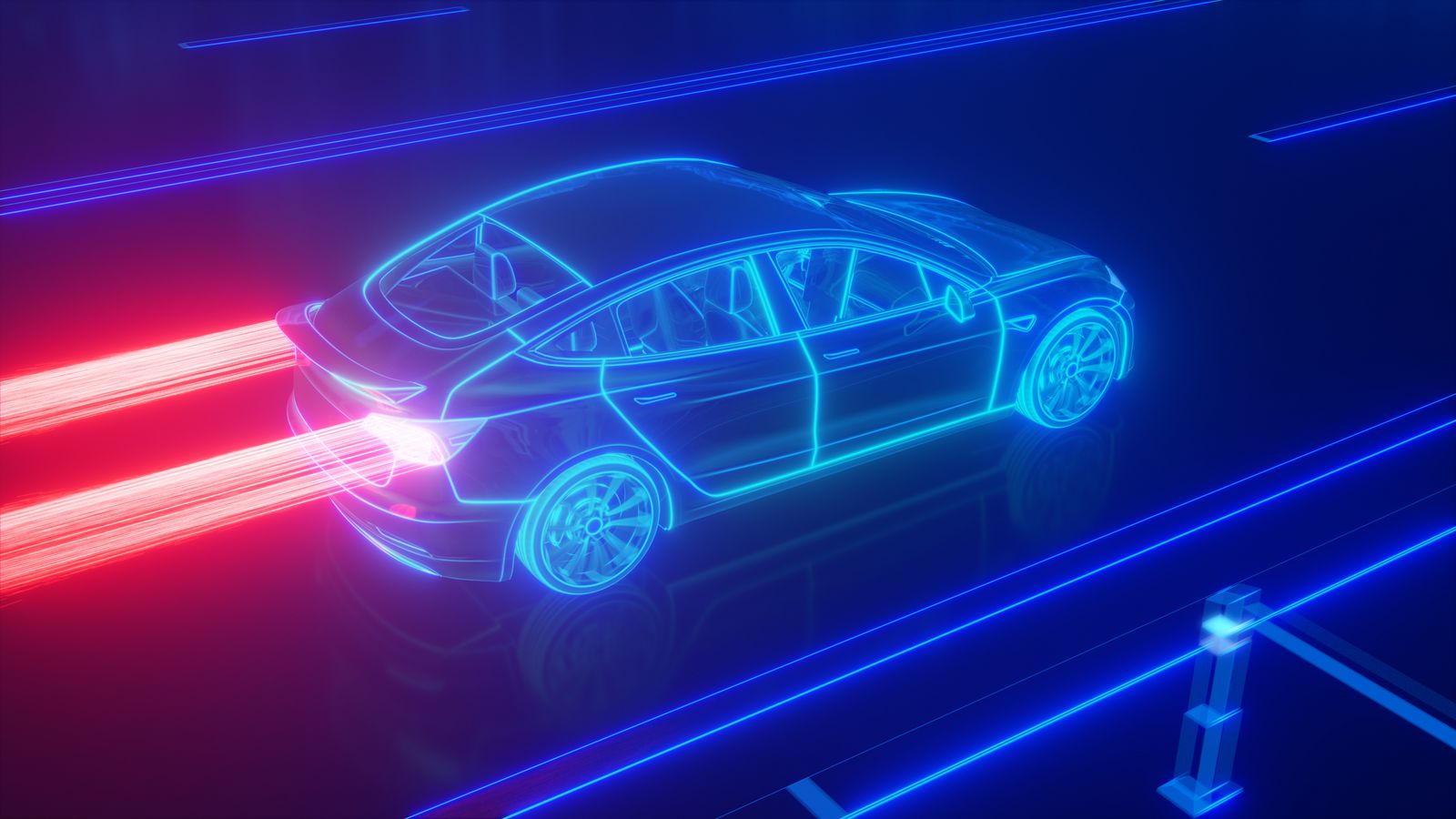 Futuristic visualization of an electric vehicle