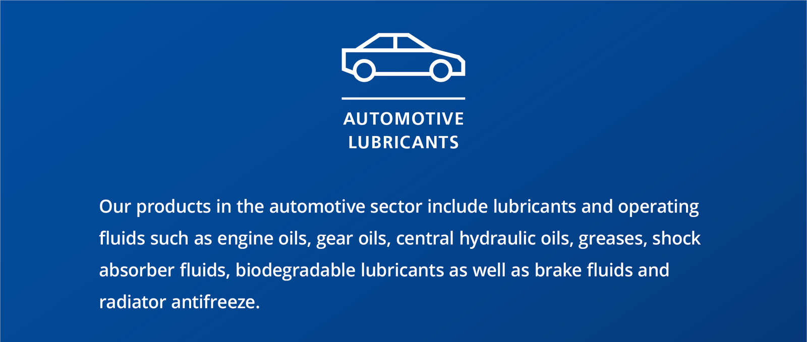 Blue information box explaining the automotive sector of FUCHS.