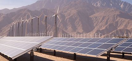 Clean,Green,Energy,Wind,Turbines,Desert,Solar,Power