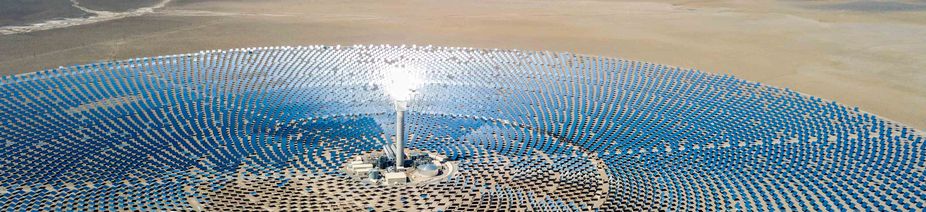Aerial View Solar Thermal Power Plant Station