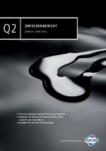 Cover des Zwischenberichtes Q2 2012 der FUCHS PETROLUB SE