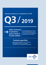 Cover of the Quarterly Statement Q1-3 2019 of FUCHS PETROLUB SE