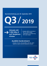 Cover der Quartalsmitteilung Q1-3 2019 der FUCHS PETROLUB SE