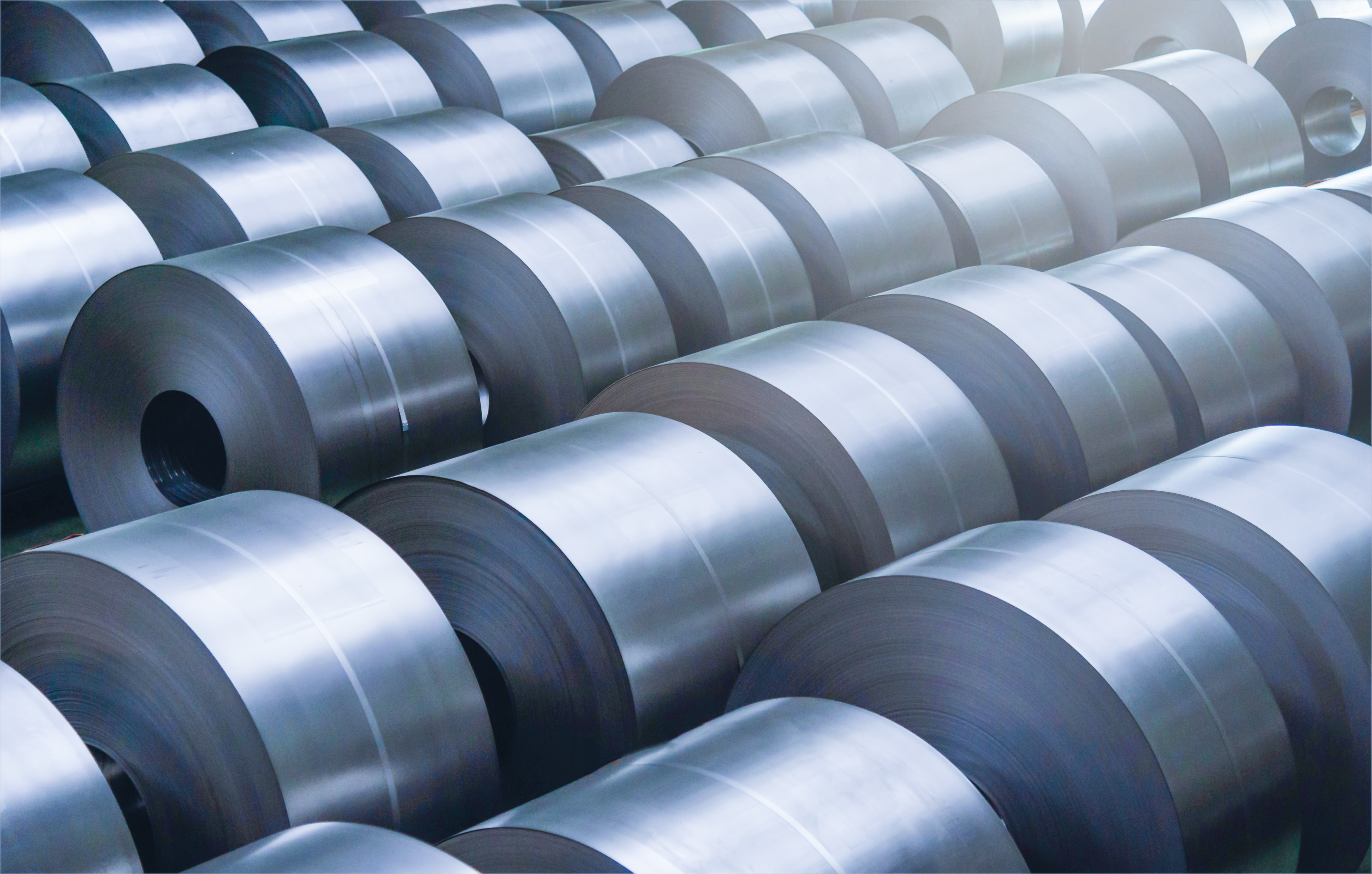 Cold rolled steel coil at storage area in steel industry plant. Cold rolled steel coil at storage area in steel industry plant.