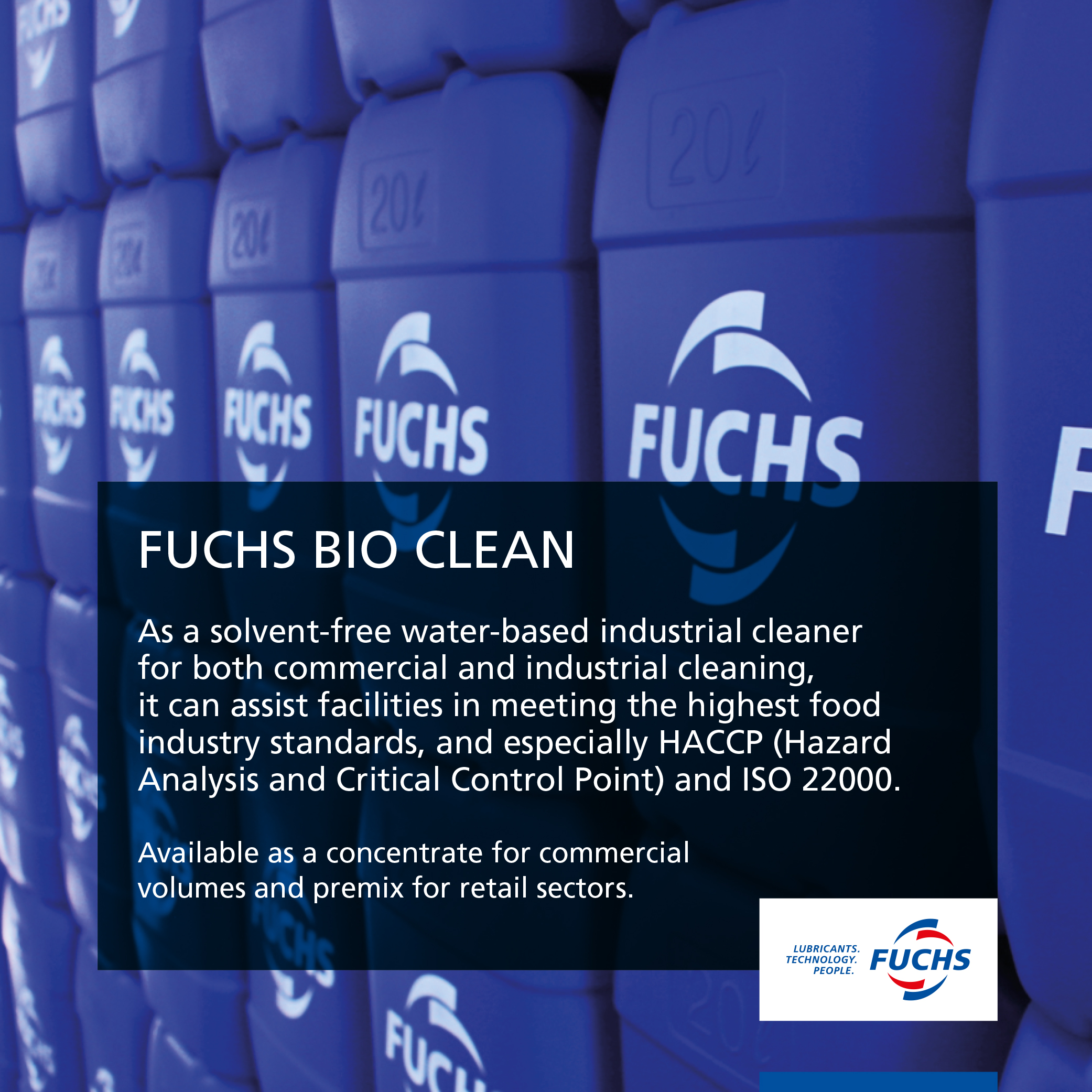 FUCHS HACCP AND ISO 22000-APPROVED FOOD AND PHARMACEUTICAL PROCESSING CLEANER FUCHS HACCP AND ISO 22000-APPROVED FOOD AND PHARMACEUTICAL PROCESSING CLEANER